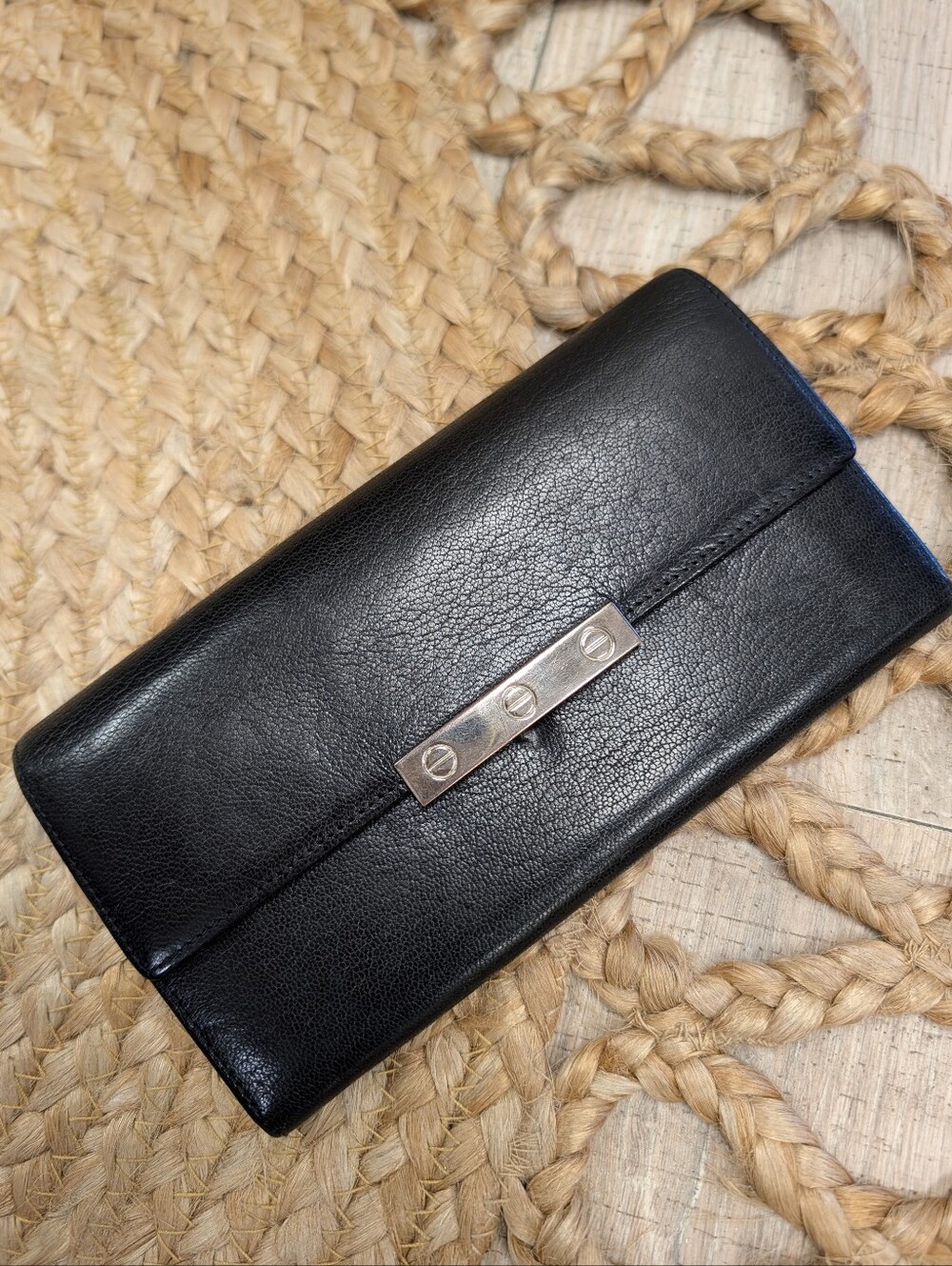 Cartier Love Collection Black Leather Long Continental Wallet